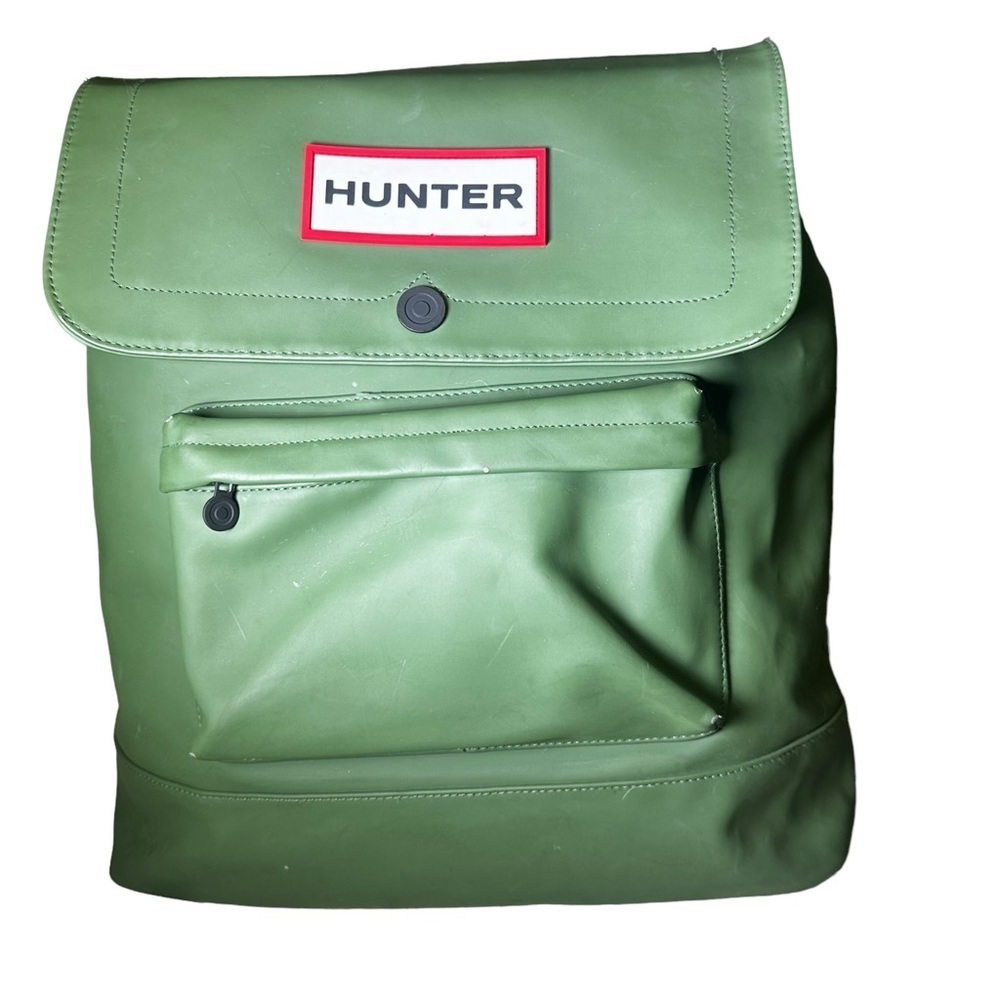 HUNTER | Olive Army Green Large Backpack Zipper Pockets - Picture 5 of 12